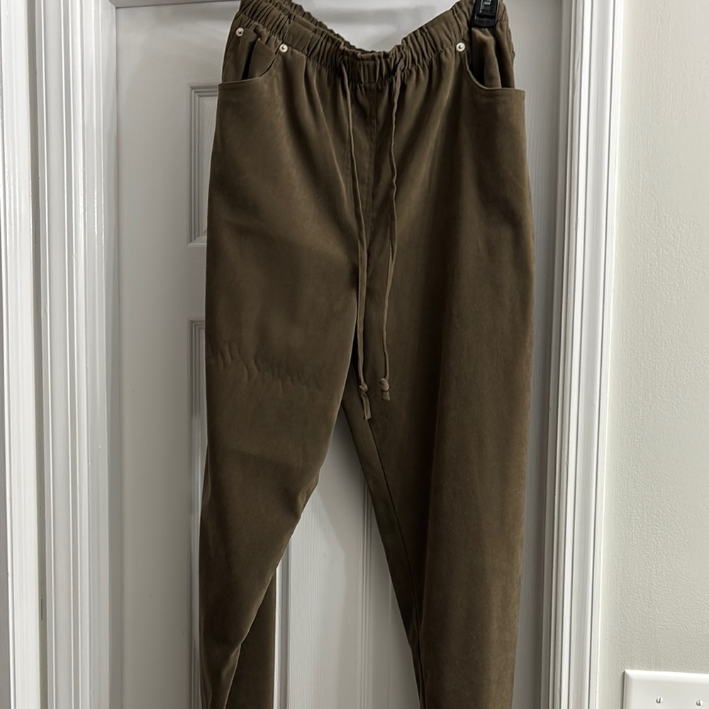 Denim & Co Casual Drawstring Pants - Olive